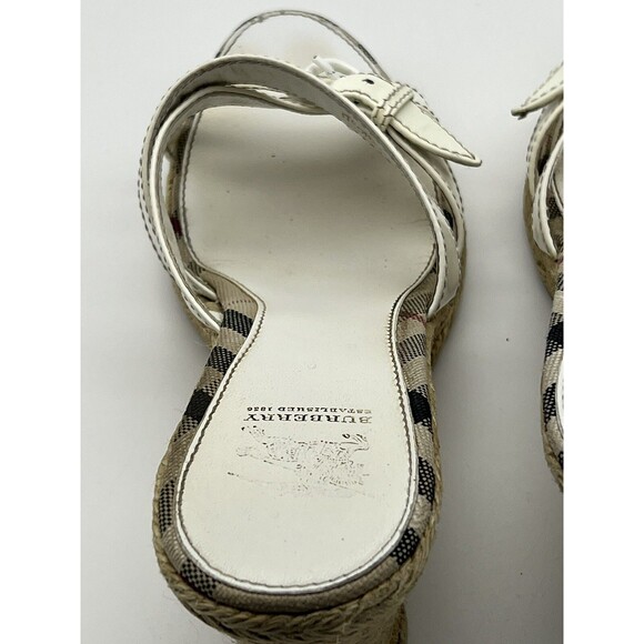 Burberry London White Patent Leather Wedge Espadrille Sandals 40 (9 US) 3207635 - Picture 5 of 16